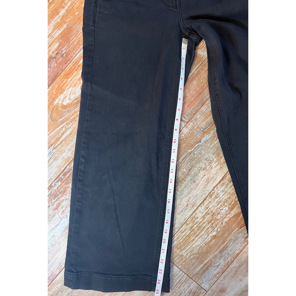 Everlane Black Wide Leg Crop Pants Women's Sz 8 High Rise Stretch Utility Casual - Picture 8 of 9